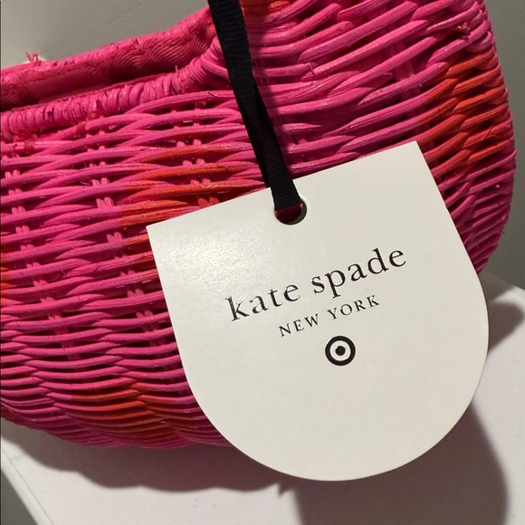 Kate Spade x Target Pink and Red Wicker Bag - Picture 4 of 4